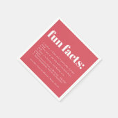 ピンクモダンのミニマルパンチのカラー見本おもしろいファクト スタンダードカクテルナプキン (角)