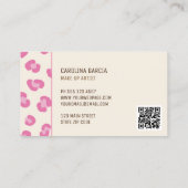 ピンクモダンのメイクアップアーティスト 名刺 (裏面)