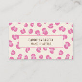 ピンクモダンのメイクアップアーティスト 名刺 (正面)