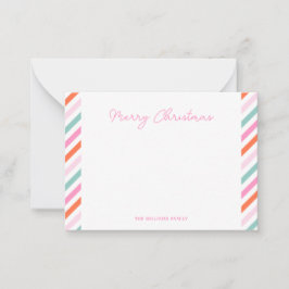 ピンクモダンのメリークリスマス ノートカード