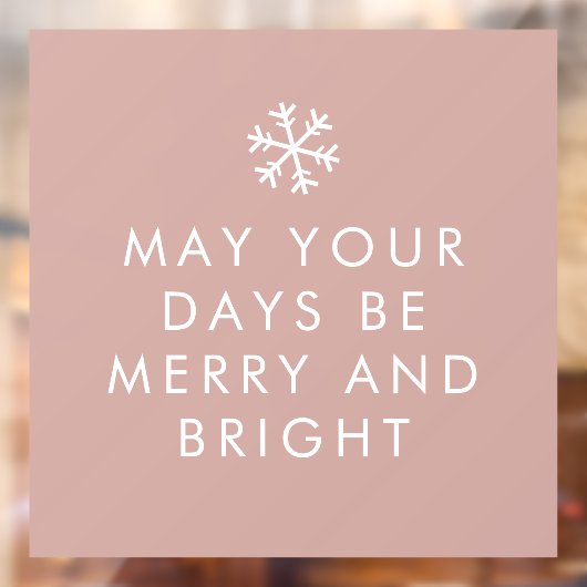 ピンクモダンのメリークリスマス |ホリデーウィンドウ固定 ウィンドウサイン (シート2)