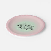 ピンクモダンのログラデーションーラスケートで滑る ペーパープレート (アングル)