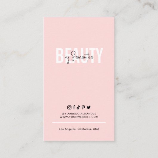 ピンクモダンのロゴTooth Gemアフターケアの手順 名刺 (裏面)