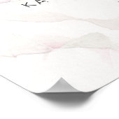 ピンクモダンのローズウォーター色のフローラの結婚歓迎 ポスター (角)