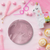 ピンクモダンのローズ·金ゴールド大理石の外観 ペーパープレート (パーティー)