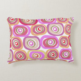 ピンクモダンの円の装飾枕 アクセントクッション