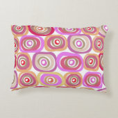 ピンクモダンの円の装飾枕 アクセントクッション (裏面)