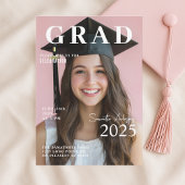 ピンクモダンの写真の卒業 | 2025年クラス 招待状