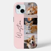 ピンクモダンの写真コラージュ Case-Mate iPhoneケース (裏面)