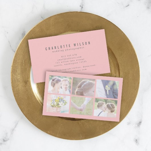ピンクモダンの写真家の複数写真 名刺