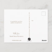 ピンクモダンの写真1st聖餐式 ポストカード (裏面)