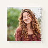 ピンクモダンの卒業式ゲストブックと写真 ノートブック (裏面)