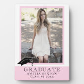 ピンクモダンの卒業生写真 フォトプラーク (正面)