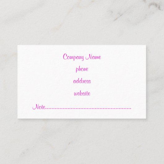 ピンクモダンの名刺 名刺 (裏面)