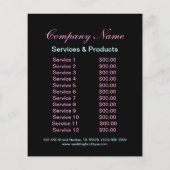 ピンクモダンの唇メイクアップアーティスト美容師 チラシ (裏面)