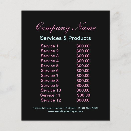 ピンクモダンの唇メイクアップアーティスト美容師 チラシ (裏面)