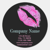 ピンクモダンの唇メイクアップアーティスト美容師 ラウンドシール (正面)