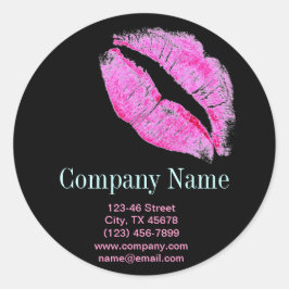ピンクモダンの唇メイクアップアーティスト美容師 ラウンドシール