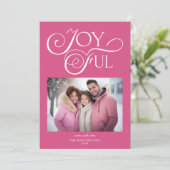 ピンクモダンの喜びの休日の写真 シーズンカード (スタンド正面)