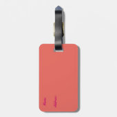 ピンクモダンの四角い荷物タグ ラゲッジタグ (裏面縦)