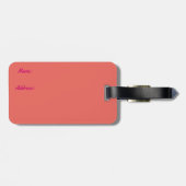 ピンクモダンの四角い荷物タグ ラゲッジタグ (裏面横)
