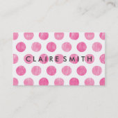 ピンクモダンの大トレンディー水玉模様パタンベーカリー 名刺 (正面)