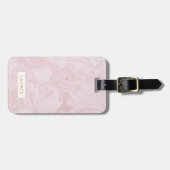 ピンクモダンの大理石パーソナライズされたラゲッジタグ ラゲッジタグ (正面横)