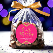 ピンクモダンの女の子のナイトアウトフェイク金ゴールドシェブロン ラウンドシール