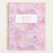 ピンクモダンの宝石のシンプル名前をカスタムする プランナー手帳 (正面)