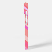 ピンクモダンの対角ストライプかわいい Case-Mate iPhoneケース (裏面 / 左)