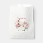 ピンクモダンの小さなかぼちゃの赤ちゃんシャワー フェイバーバッグ (正面)