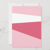 ピンクモダンの幾何学少女カップルの赤ちゃんシャワー 招待状 (裏面)