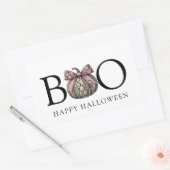 ピンクモダンの弓が付いたキュートなスネークスキンカボチャ 長方形シール (封筒)