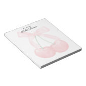 ピンクモダンの弓を持つモノグラムトレンディーさくらんぼ ノートパッド (アングル)