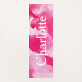 ピンクモダンの抽象芸術のブラパーソナライズされたッシュストローク名 ヨガマット (正面)