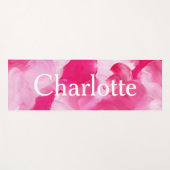 ピンクモダンの抽象芸術のブラパーソナライズされたッシュストローク名 ヨガマット (正面(横))