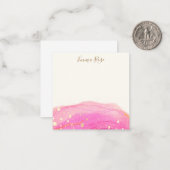 ピンクモダンの抽象芸術水の色ありがとう ノートカード (正面/裏面インサイチュ)