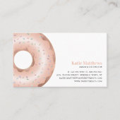ピンクモダンの振りかけるドーナツベーカリーケーキペストリー 名刺 (正面)
