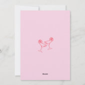 ピンクモダンの新年のイブのカクテルパーティー シーズンカード (裏面)