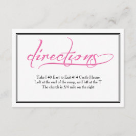 ピンクモダンの書結婚道の指示カード エンクロージャーカード