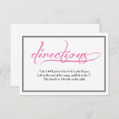 ピンクモダンの書結婚道の指示カード エンクロージャーカード (正面/裏面)