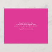 ピンクモダンの書道ハッピーガレンティンのデイカード (裏面)