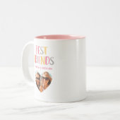 ピンクモダンの最高の友達の写真2トーンのコーヒーマグ ツートーンマグカップ (正面左)