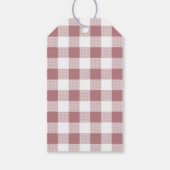 ピンクモダンの格子模様のメリークリスマス ギフトタグ (裏面)