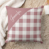 ピンクモダンの格子模様の名前 クッション (ブランケット)