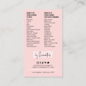 ピンクモダンの歯のホワイトニングアフターケア手順 名刺 (裏面)