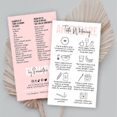 ピンクモダンの歯のホワイトニングアフターケア手順 名刺