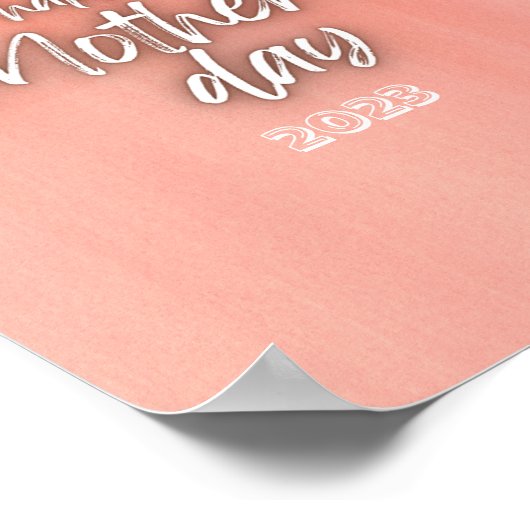 ピンクモダンの母の日のポスター ポスター (角)