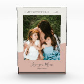 ピンクモダンの母の日の写真ギフト フォトブロック (正面)