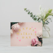 ピンクモダンの母の日 箔シーズンポストカード (立ち正面)